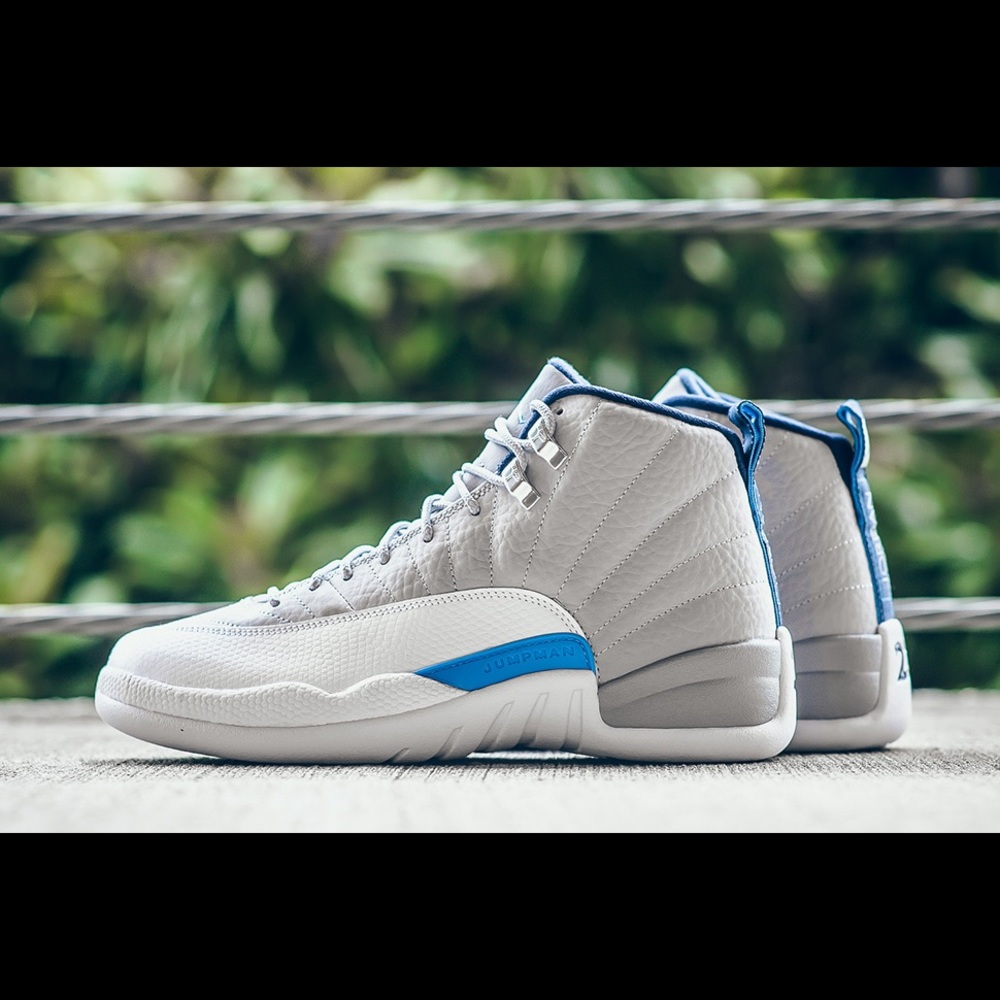 Jordan 12 Wolf Grey/University Blue